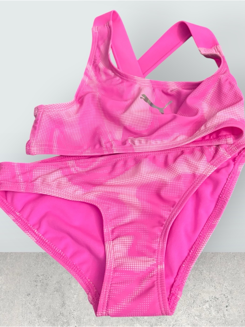 Puma Hot Pink Athletic Two-Piece Swim Bikini
